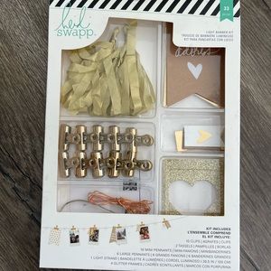 Light Banner Kit Birthday Baby Shower Party Room Hanging Decoration Gold